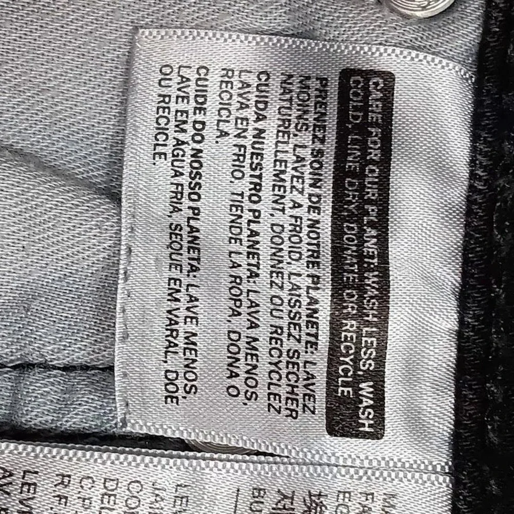 Levi's 514 Jeans Mens 34x32 Black Straight Leg Denim Stretch Classic‎ 99% Cotton